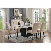 Barato Vintage esquina cuadrada de lujo moderno italiano mármol madera mesa de comedor conjunto 8 plazas