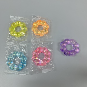 Bracelets anti-stress en forme de fleur, colorés et scintillants en TPE, jouets pour enfants unisexes de 5 à 7 ans - Product Image 2