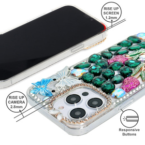 Tùy Chỉnh Long Lanh Bling Đầy Đủ Kim Cương Chống Sốc Không Thấm Nước Nữ Tính Sang Trọng Kingsoul TPU + PC + Glass Kim Cương Điện Thoại Di Động Trường Hợp - Product Image 4