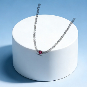 Gioielli Femminili Splendidi ed Eleganti - Collana Tennis con Fiori Rosa Scintillanti in Stile Cubano Realizzata in Argento 925 - Product Image 4