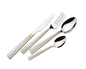 Set di Posate Classico di Alta Qualità in Acciaio Inox da 84 Pezzi con Coltello, Forchetta, Cucchiaio e Custodia in Pelle per Uso Festivo - Product Image 1