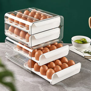 Double Layer Egg Box Drawer Type Storage Container Kitchen Refrigerator Storage Holder