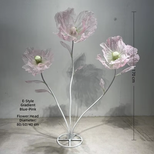 LED <b>Flower</b> Floor Lamp Artificial Peony Translucent Pure White Lighted Wedding Hotel Stage Event Standing Decor 170cm - Product Image 4