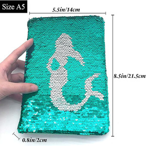 Logotipo personalizado niñas sirena A5 bordado <span class=keywords><strong>libro</strong></span> 80 hojas 160 páginas Color diario Bloc de notas 60 hojas cuaderno carpeta Bloc de notas - Product Image 2