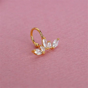 ROXI Fashion S925 Argent Sterling Style Ins Simple Couronne Diamant Œil de Cheval Clip d'Oreille Boucle d'Oreille - Product Image 4
