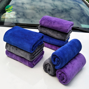 Toallas de microfibra para lavado de autos, 30x70cm, tela absorbente y gruesa para limpieza de autos, color morado, azul real, gris oscuro - Product Image 1