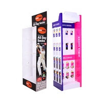 Présentoir crochet chaussettes personnalisé comptoir de magasin de détail bas carton boîte promotionnelle panneau perforé papier ondulé présentoir