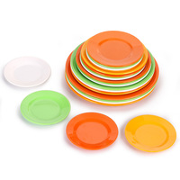 Service de vaisselle en plastique, vente en gros, 6/7/8/9/10 pouces, assiettes rondes colorées incassables en plastique pour Restaurant