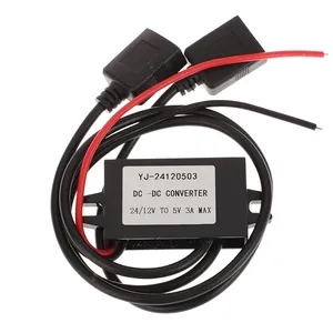 Módulo de fuente de alimentación del convertidor Buck reductor de 12V a 5V 3A 15W para coche, adaptador USB macho hembra, Mini adaptador USB