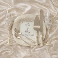 Cadeaux promotionnels de mariage personnalisés, faits main, gravés, en verre trempé durable pour coupes de toast nuptiales