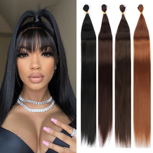 Faisceaux de Cheveux Synthétiques Droits Osseux en <span class=keywords><strong>Fibre</strong></span> Naturelle Premium pour Vendeurs de Cheveux Synthétiques, Tissage Synthétique pour Tresses - Product Image 5