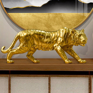 Trang trí các đối tượng cho phòng khách hiện đại nhựa vàng <span class=keywords><strong>Tiger</strong></span> tượng động vật điêu khắc cho lối vào hội trường phòng ăn TV tủ - Product Image 4