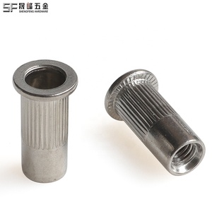 Tuerca remachable <span class=keywords><strong>de</strong></span> cabeza plana con cuerpo moleteado <span class=keywords><strong>y</strong></span> extremo abierto, <span class=keywords><strong>de</strong></span> acero inoxidable 304316A2A4, métrica/unidimensional M4M5M6M8M10M12, 1/4'' 5/16'' 3/8'' 1/2'' - Product Image 5