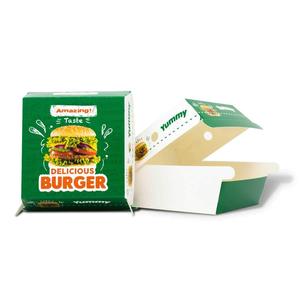 Paquete de impresión de periódico de comida rápida para llevar hecho a medida, cartón, papel, hamburguesa, <span class=keywords><strong>tipo</strong></span> fiambrera con logotipo - Product Image 3