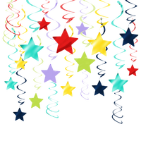 EASTTERN 30 PCS Décorations de plafond en forme d'étoiles multicolores arc-en-ciel pour mariages/anniversaires