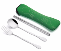 Ensemble de couverts portables de luxe en acier inoxydable 3 pièces, écologiques et réutilisables, sans BPA, idéal pour les mariages - Vente chaude