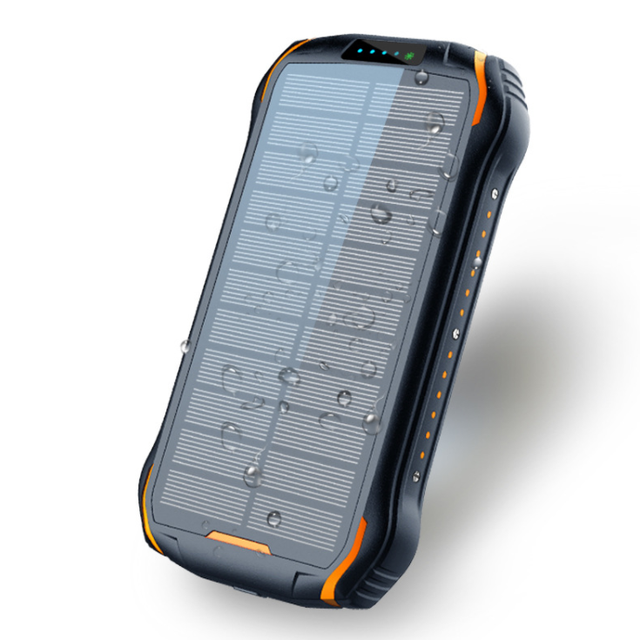 Waterproof Large Capacity Fast Charging Travel Portable Solar Power Bank for Cell Solar Charger Waterproof