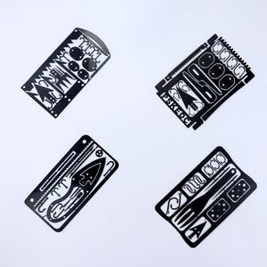 Tarjeta de Herramientas de Supervivencia Multifuncional de Acero Inoxidable, 4 Opciones de Estilo, para Camping, Caza, Senderismo, Actividades al Aire Libre, Herramienta de Bolsillo EDC Portátil - Product Image 4
