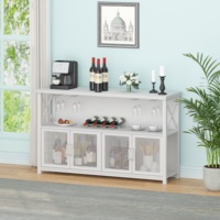 Exhibición de madera MDF de 4 puertas de lujo moderno personalizado, estante para Bar de vino, gabinete personalizado de lujo, mesa de gabinete de Bar con función de almacenamiento