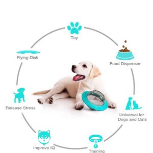 Sıcak satış köpek gezegen plastik kauçuk interaktif UFO şekli uçan Disk köpek oyun topu dönen kapalı açık Pet oyuncak yavaş - Product Image 3