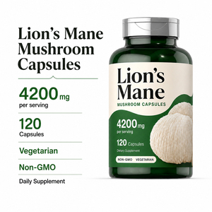 Suplemento Herbal, Extracto de Melena de León, Cápsulas Vegetarianas con Antioxidantes para la Salud del Cerebro y la Inmunidad, Uso en Adultos - Product Image 4