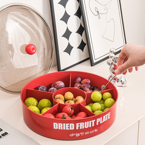 Dried Fruit Plate Round Plastic Stackable With Lid For Home Party Snack Storage - Product Image 3