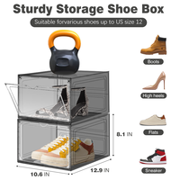 Organisateur de rangement pour chaussures en plastique DAYOOH, boîte de présentation transparente pliable pour baskets avec porte magnétique