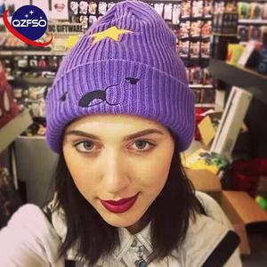 QZFSO Wholesale Plain Beanie <b>Cap</b> Keep Warm <b>Personalised</b> Embroidered Logo Two Tone Cuffed Hat Knitted Winter Jacquard Beanie - Product Image 1