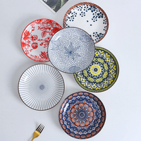 Nouvelle conception, assiette ronde en céramique personnalisée, vente en gros, style bohème, assiette à dîner pour mariage