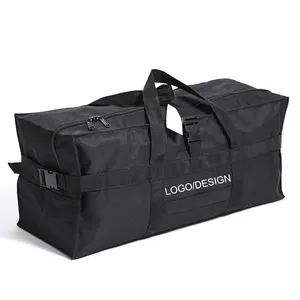 Bolsas de equipaje de almacenamiento de alta calidad, impermeables, personalizadas, grandes, para exteriores, para vacaciones en familia, color negro