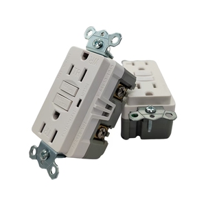 Prise double GFCI homologuée UL 15A 125V avec plaque murale assortie pour usage résidentiel aux États-Unis et au <span class=keywords><strong>Canada</strong></span> - Product Image 2