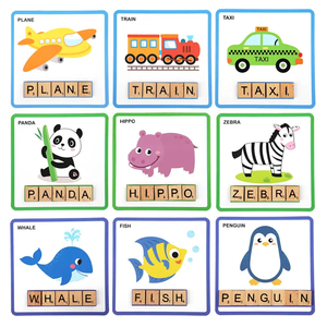 Montessori 26 gioco di parole ortografiche in legno giocattolo educativo precoce giocattolo cognitivo per l'apprendimento di lettere inglesi - Product Image 3