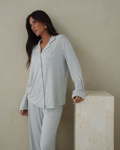 Conjunto de Pijama Personalizado de Algodón de Alta Calidad para Mujer, Ropa de Dormir de Bambú, Suave y Transpirable, Fabricante Mayorista OEM ODM - Product Image 2