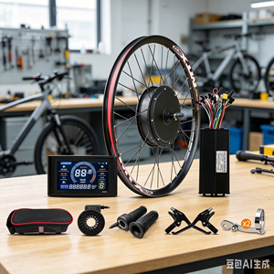 Kit moteur universel sans balais et sans engrenages 52V 2000W avec accélérateur rotatif et PAS pour kit de conversion de VTT électrique - Product Image 1