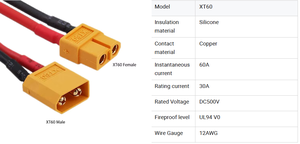 หัวต่อ XT60H XT60H-F XT60H-M XT60-H 2P ABS แบบมีฝาครอบซิลิโคน สำหรับสายไฟ RC Lipo - Product Image 2