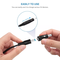 USB DC Aluminium-Ladekabel mit 13 Adaptersteckern, PVC, 3A Schnellladung für Computer, Powerbank, Scanner, DVR