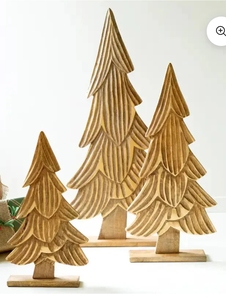 Handmade Wooden Christmas Tree Tabletop Decoration Standing Holiday Ornament for Living Room <b>Desk</b> Decor - Product Image 6