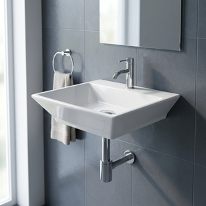Ceramic Porcelain Round Wash Basin 14x18 - White Lavabo Sink for Bathroom, Kitchen, Home, and Living Room Use Sanitary Ware - Product Image 2