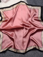 Écharpes de luxe pour femmes en soie imitation, personnalisables en gros, accessoires, impression couleur, châles carrés en satin de soie, bandanas