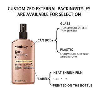 VANDOSSY Aceite Bronceador Oscuro <span class=keywords><strong>Intensificador</strong></span> Sin Protector Solar <span class=keywords><strong>Bronceado</strong></span> Rápido y Profundo en Spray Seco No Grasoso Fórmula Limpia 236ml - Product Image 2