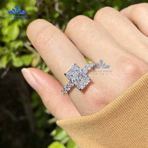 Anillos de diamantes cultivados en laboratorio de corte radiante de 3CT IGI D VS1 Vintage de lujo personalizados de alta calidad, anillo de boda de compromiso para mujer, anillo de oro de 14K - Product Image 3