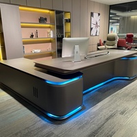 Bureau de direction peint de qualité supérieure, dureté 3H, 2800 mm, mobilier de PDG, panneau E1 écologique, table moderne pour patron, panneau à aspiration, échelle