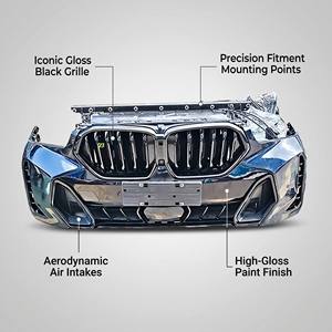 Set Completo Paraurti Anteriore G06 per <span class=keywords><strong>BMW</strong></span> <span class=keywords><strong>X6</strong></span> LCI, Griglia Nera Lucida Stile M Sport, Sostituzione Diretta di Alta Qualità Aftermarket - Product Image 1
