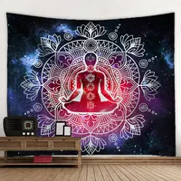 Toptan psychedelic goblen battaniye özel duvar asılı çakra polyester goblen oturma odası için