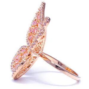 Anéis de zircônia aberto de borboleta, anéis femininos de luxo, leves, setas de pintura personalizadas, anéis de bronze