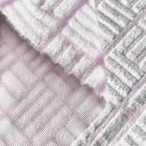 Tela de terciopelo de corte impreso de poliéster de alta calidad relieve corporal tela jacquard geométrica en relieve textiles para el hogar