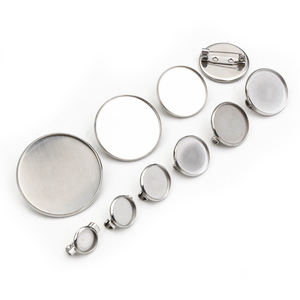 <span class=keywords><strong>Broche</strong></span> en acier inoxydable étanche broches Style Cabochon Base vierge <span class=keywords><strong>camée</strong></span> réglage breloques pendentif disque plateau bricolage pour la fabrication de <span class=keywords><strong>bijoux</strong></span> - Product Image 2