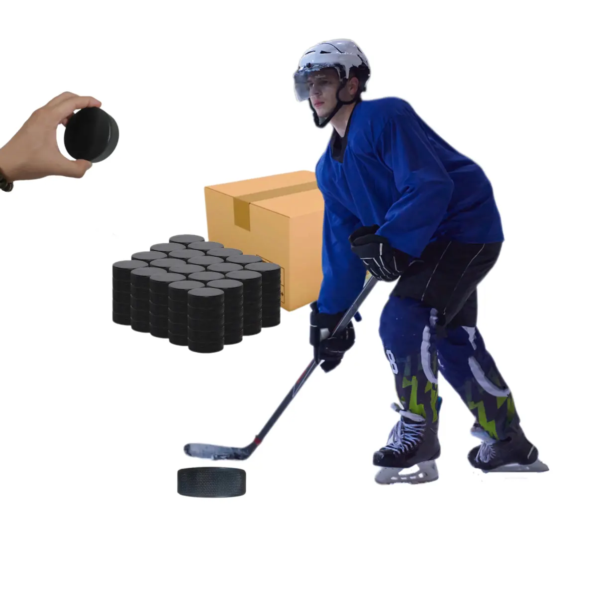 Оптовая продажа, высокое качество, прочные шайбы для хоккея на траве, Хоккей с шайбой с индивидуальным логотипом или без одежды, однотонные резиновые шайбы для хоккея с шайбой