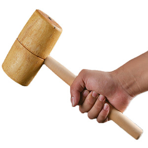 Wooden <b>Hammer</b> Solid Wood Handle Mallet Tool For Woodworking DIY Craft Use - Product Image 1