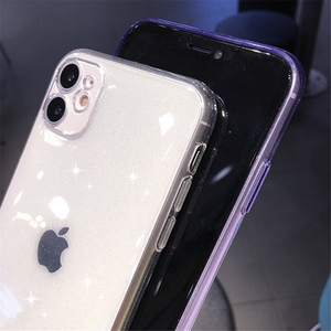 Funda de teléfono con purpurina fluorescente para iPhone 11 Pro Max <span class=keywords><strong>XR</strong></span> XS Max X 6 6S 7 <span class=keywords><strong>8</strong></span> <span class=keywords><strong>Plus</strong></span> SE 2020, funda trasera transparente brillante de TPU suave - Product Image 3